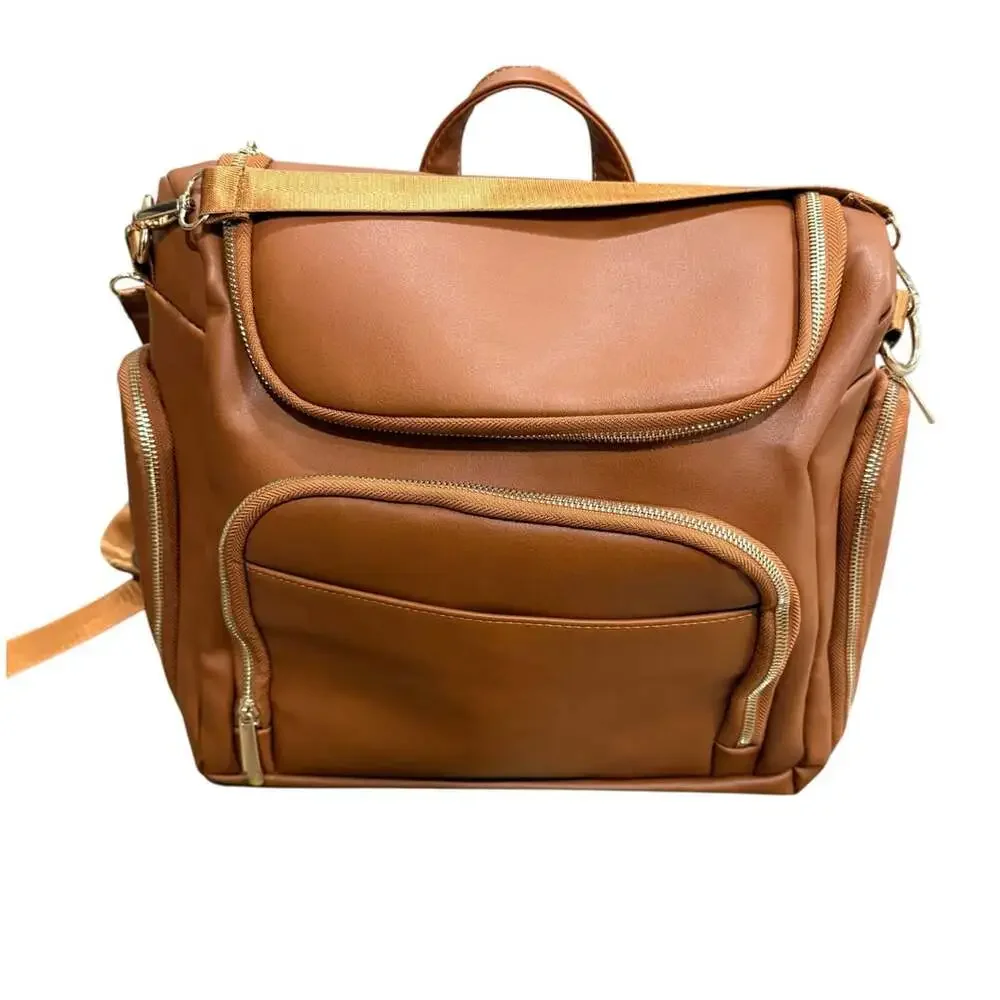 Beaulyn Leather Multifunctional Diaper Backpack